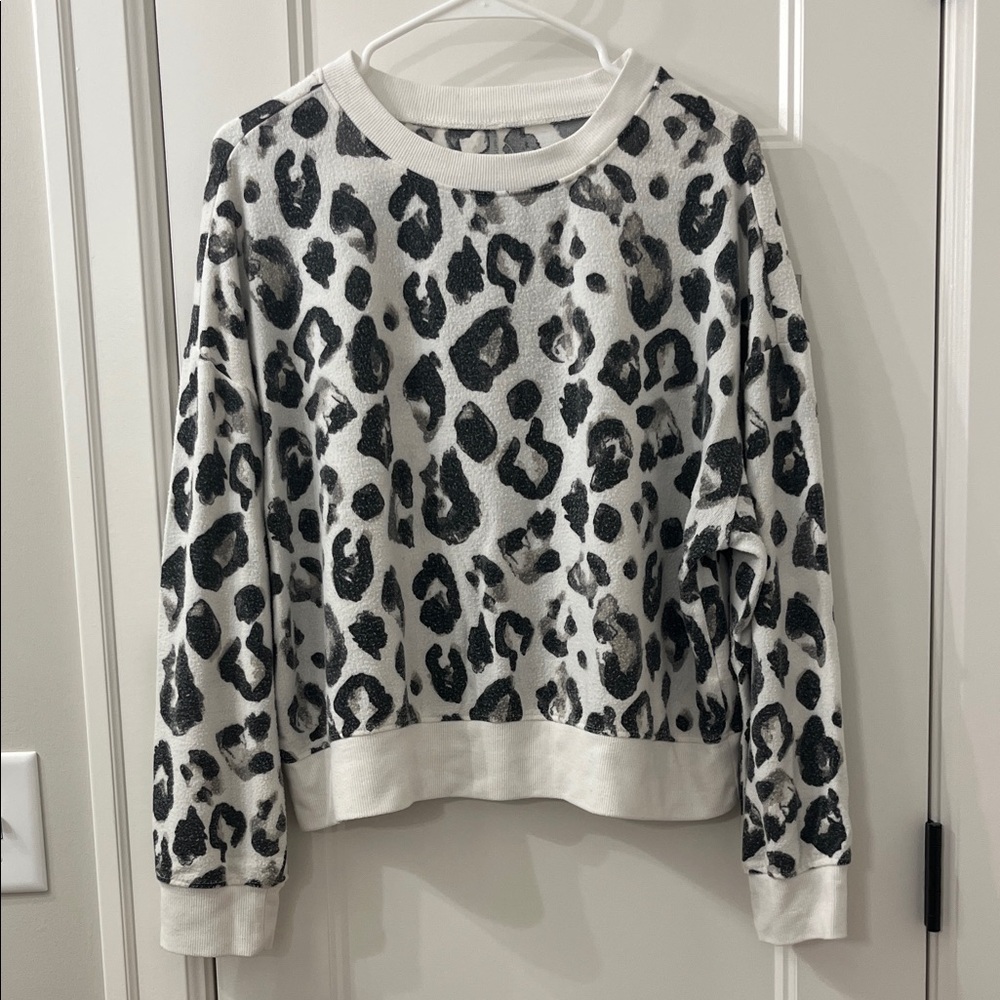 Z Supply Black and White Leopard Print Sweater